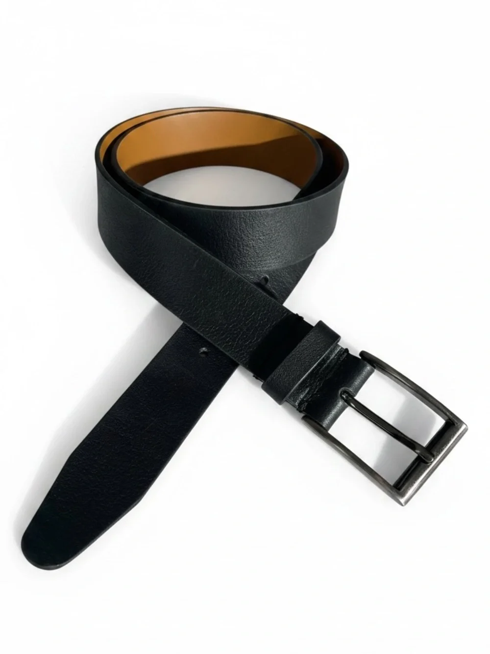 Horween Leather Belt By Johnston & Murphy USA Italy Black Silver Sz 32 Limited